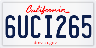CA license plate 6UCI265
