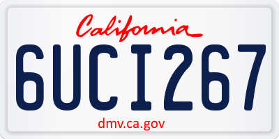 CA license plate 6UCI267