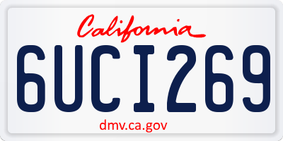 CA license plate 6UCI269