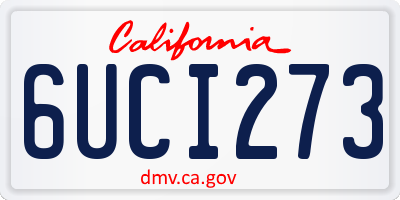 CA license plate 6UCI273