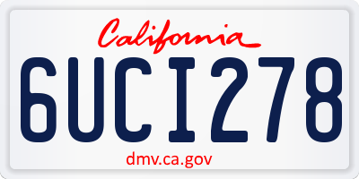 CA license plate 6UCI278