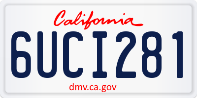 CA license plate 6UCI281