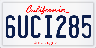 CA license plate 6UCI285