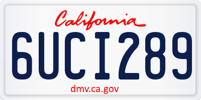 CA license plate 6UCI289
