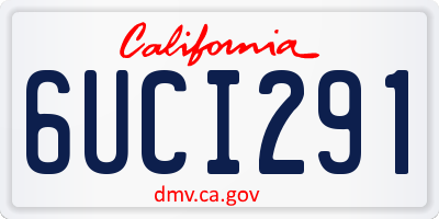 CA license plate 6UCI291
