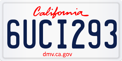 CA license plate 6UCI293