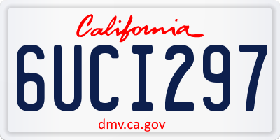 CA license plate 6UCI297