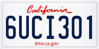 CA license plate 6UCI301