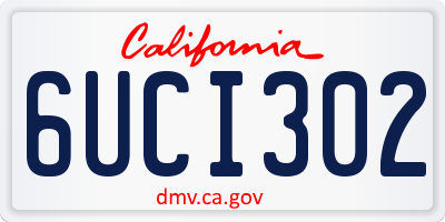 CA license plate 6UCI302