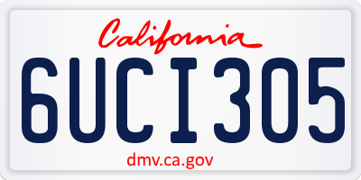 CA license plate 6UCI305