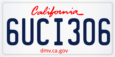 CA license plate 6UCI306