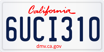 CA license plate 6UCI310