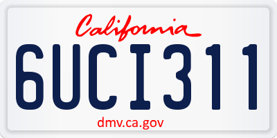 CA license plate 6UCI311