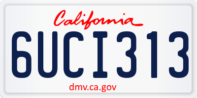CA license plate 6UCI313