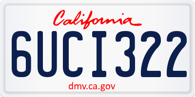 CA license plate 6UCI322