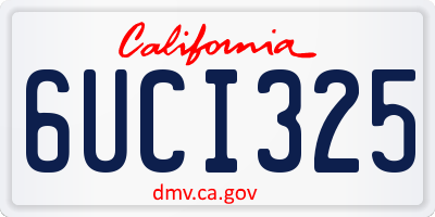 CA license plate 6UCI325