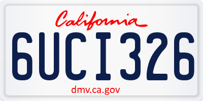 CA license plate 6UCI326