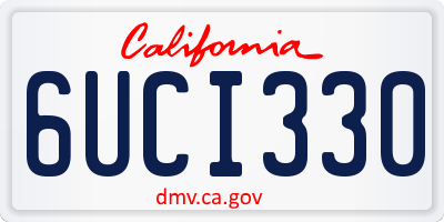 CA license plate 6UCI330