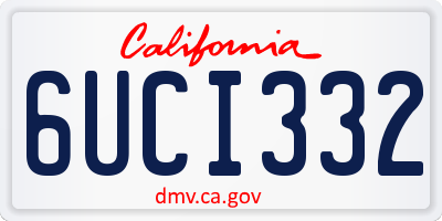 CA license plate 6UCI332
