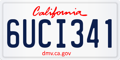 CA license plate 6UCI341