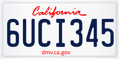 CA license plate 6UCI345