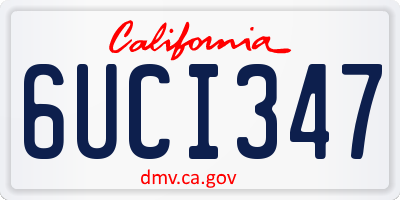 CA license plate 6UCI347