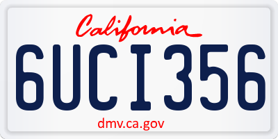 CA license plate 6UCI356