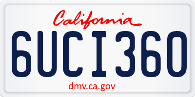 CA license plate 6UCI360