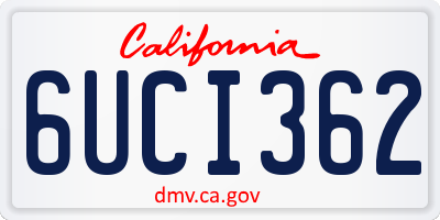 CA license plate 6UCI362