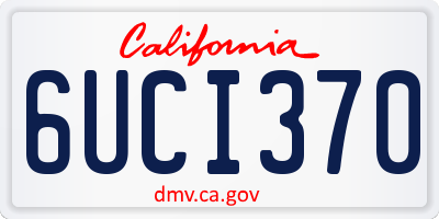 CA license plate 6UCI370