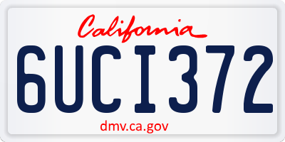 CA license plate 6UCI372