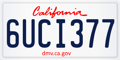 CA license plate 6UCI377