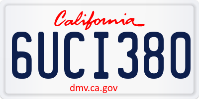 CA license plate 6UCI380