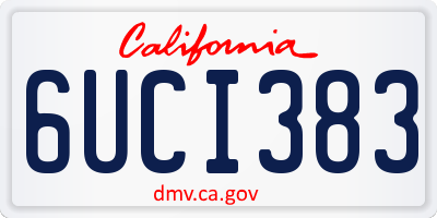 CA license plate 6UCI383