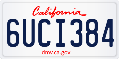 CA license plate 6UCI384