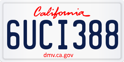 CA license plate 6UCI388
