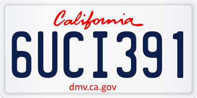 CA license plate 6UCI391