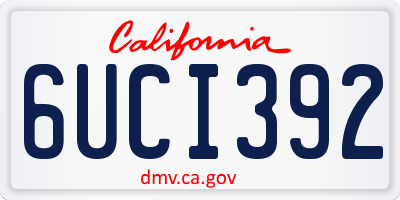 CA license plate 6UCI392