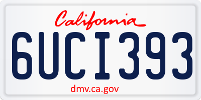 CA license plate 6UCI393