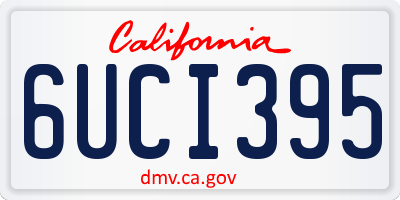 CA license plate 6UCI395