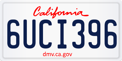 CA license plate 6UCI396