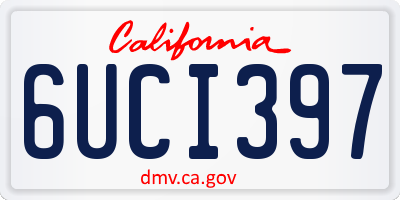CA license plate 6UCI397