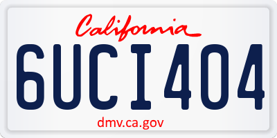 CA license plate 6UCI404