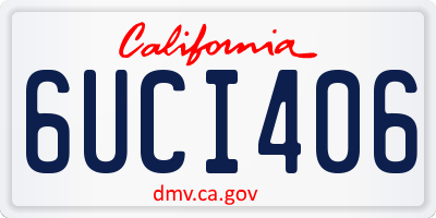 CA license plate 6UCI406