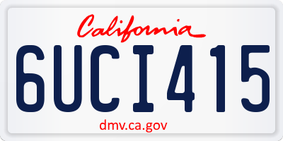 CA license plate 6UCI415