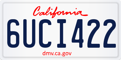 CA license plate 6UCI422