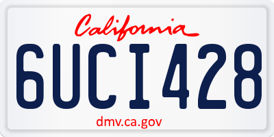 CA license plate 6UCI428