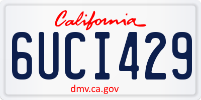 CA license plate 6UCI429