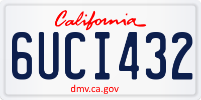 CA license plate 6UCI432