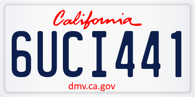 CA license plate 6UCI441